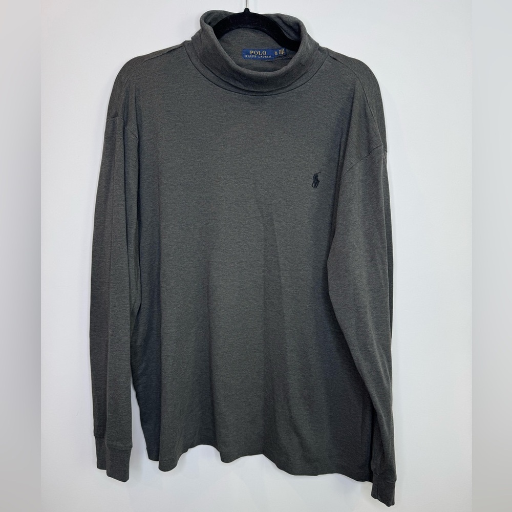 Polo Ralph Lauren Gray Turtleneck Long Sleeve Shirt size XL logo
